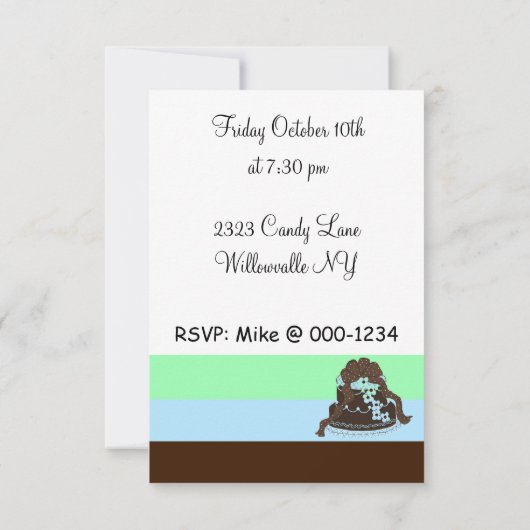 Modern Stripe Fiftieth Birthday Kaart (Achterkant)