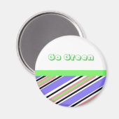Modern Stripe Go Green Design Magneet (Voorkant / Achterkant)