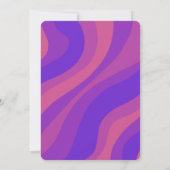 Modern Stripe Groovy Paarse Custom Bar Bat Mitzvah Kaart (Achterkant)
