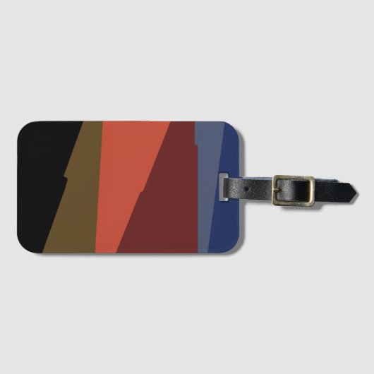 Modern Stripe Kleurrijke Regenboog driehoek patroo Bagagelabel (Voorkant (horizontaal))