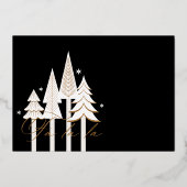 Modern Stripe Lijst Evergreen Kerstboom Foto Folie Feestdagenkaart (Achterkant)