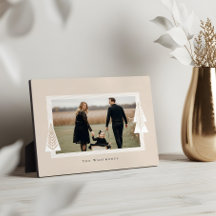 Modern Stripe Lijst Evergreen Kerstboom Foto