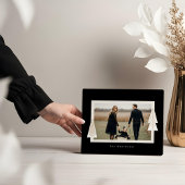 Modern Stripe Lijst Evergreen Kerstboom Foto Fotoplaat