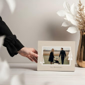 Modern Stripe Lijst Evergreen Kerstboom Foto Fotoplaat