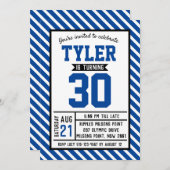 Modern Stripe Man 30e verjaardag Kaart (Voorkant / Achterkant)