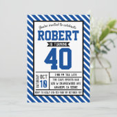 Modern Stripe Man 40e verjaardag Kaart (Staand voorkant)