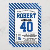 Modern Stripe Man 40e verjaardag Kaart (Voorkant / Achterkant)