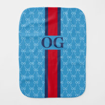 Modern Stripe Monogram met Ontwerppatroon Blauw