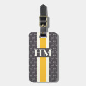 Modern Stripe Monogram met Ontwerppatroon grijs Bagagelabel (Voorkant verticaal)