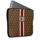 Modern Stripe Monogram met Ontwerppatroon Laptop Sleeve (Voorkant Rechts)