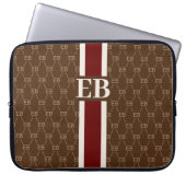 Modern Stripe Monogram met Ontwerppatroon Laptop Sleeve (Voorkant)
