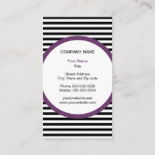 Modern Stripe Monogram Visitekaartje - zwart/wit (Achterkant)