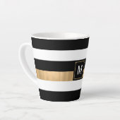 Modern Stripe Monogrammed Latte Mok (Linkerhoek)