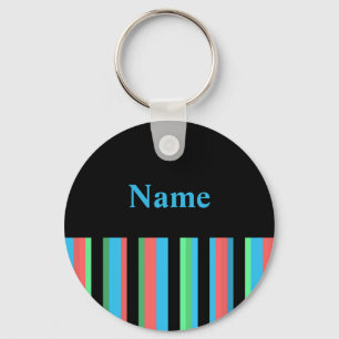 Modern Stripe Name Sleutelhanger Sjabloon