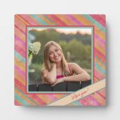 Modern Stripe Pastel Foto Gepersonaliseerd Liefde  Fotoplaat (Voorkant)