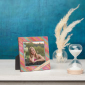 Modern Stripe Pastel Foto Gepersonaliseerd Liefde  Fotoplaat (Insitu)