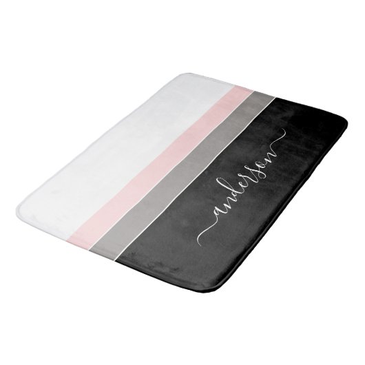 Modern Stripe Personaliseer kleurenblok Badmat (Gekanteld)
