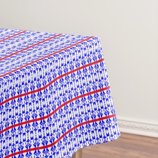 Modern Stripe Red White Blue Bold Stylish Pattern Tafelkleed (Voorbeeld)