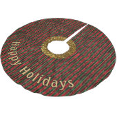 Modern Stripe Rood Groen Patroon Persoonlijk Beric Kerstboom Rok (Gekanteld)