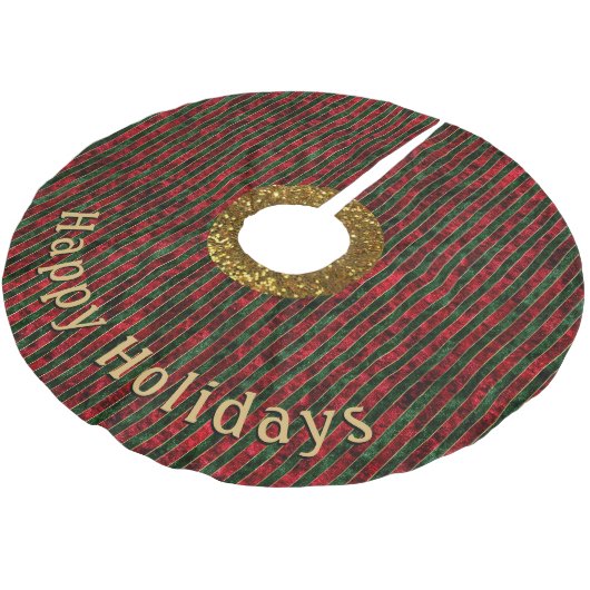 Modern Stripe Rood Groen Patroon Persoonlijk Beric Kerstboom Rok (Gekanteld)