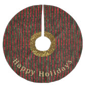Modern Stripe Rood Groen Patroon Persoonlijk Beric Kerstboom Rok (Voorkant)