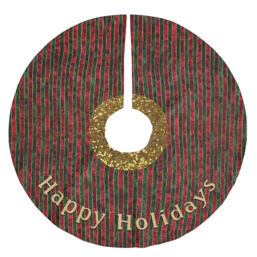 Modern Stripe Rood Groen Patroon Persoonlijk Beric Kerstboom Rok (Voorkant)