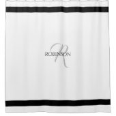 Modern Striped Black and White Douchegordijn (Voorkant)