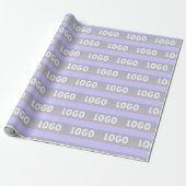 Modern Striped Business Wrapping Paper with Logo  Cadeaupapier (Uitgerold)