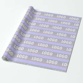 Modern Striped Business Wrapping Paper with Logo  Cadeaupapier