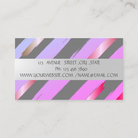 Modern, Striped, de Slag van de Borstel van de Fol Visitekaartje (Achterkant)