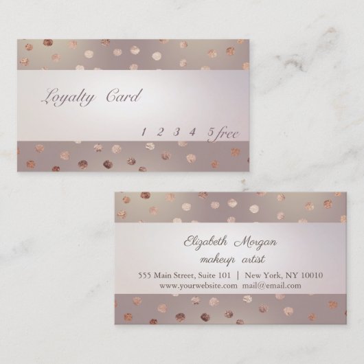 Modern, Striped, Dotted Loyalty-kaart Klantenkaartje (Voorkant / Achterkant)