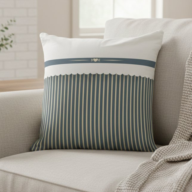 Modern Striped Farmhouse Décor Accent Kussen (The neutral color palette makes it incredibly versatile and easy to pair with other colors)