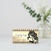 Modern, Striped, Girl Silhouette Loyalty Kaart (Staand voorkant)