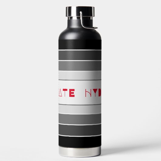 Modern Striped HYDRATE Waterfles (Links)