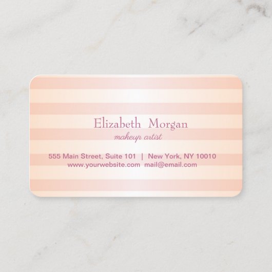 Modern Striped Makeup Loyalty Kaart (Achterkant)
