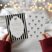 Modern Striped New Year's Eve Party Invitation Kaart