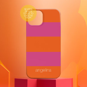 Modern striped Patroon met aangepaste naam iPhone 16 Hoesje