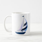 Modern Striped Sailboat  Koffiemok (Links)