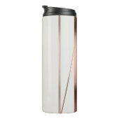 Modern Striped Teal and Copper Thermal Tumbler Thermosbeker (Geroteerd rechts)
