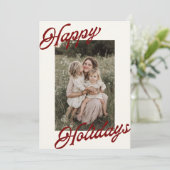 Modern Striped Warm Colors Minimalist Happy Feestdagenkaart (Staand voorkant)