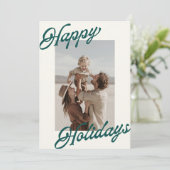 Modern Striped Warm Colors Minimalist Happy Feestdagenkaart (Staand voorkant)