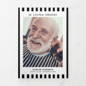 Modern Stripes 2-foto begrafenis / gedenkteken Drieluik Programma (Cover)