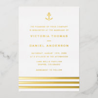 Modern Stripes Anchor Nautical Wedding