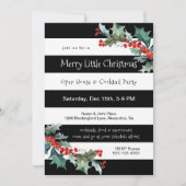 Modern Stripes and Holly Holiday Party Invitation Kaart (Voorkant)