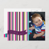 Modern Stripes Baby Dank u Foto Briefkaart (Voorkant / Achterkant)