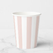 Modern stripes blush pink and white chic papieren bekers (Rechts)