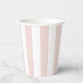Modern stripes blush pink and white chic papieren bekers (Voorkant)