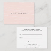 Modern Stripes Blush Roze Cadeaubon Visitekaartje (Voorkant / Achterkant)