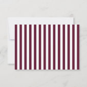 Modern Stripes Burgundy Wedding RSVP Kaartje (Achterkant)