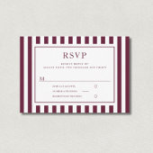 Modern Stripes Burgundy Wedding RSVP Kaartje